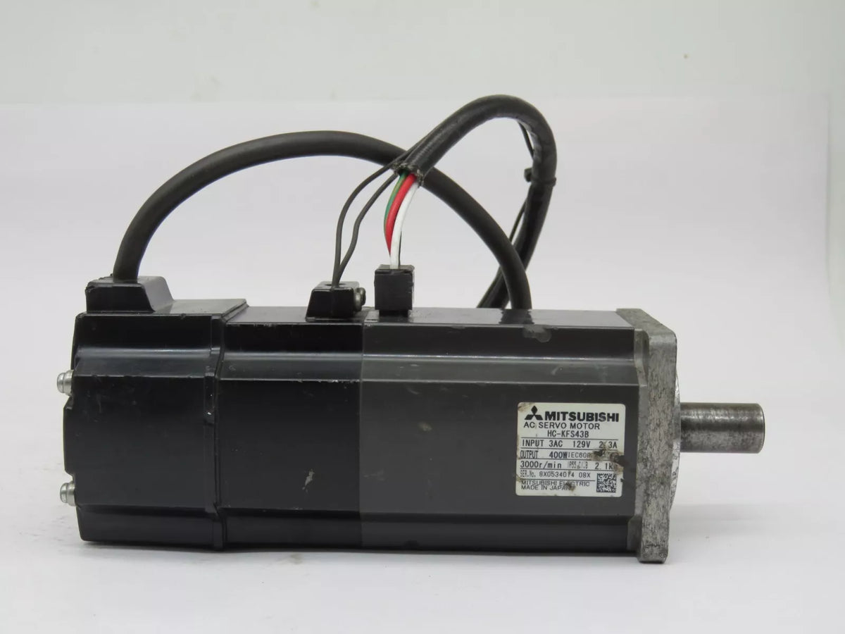 MITSUBISHI HC-KFS43B AC Servo Motor 2.3A 3-Phase 129VAC 3000 RPM