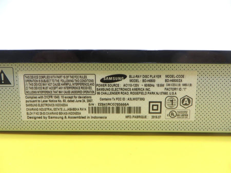 Samsung BD-H6500/ZA 3D Blu-ray DVD Player - Wi-Fi - Unit Only