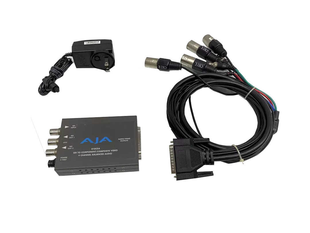 AJA D10CEA SDI to Analog Audio/Video Converter with Patch Cable