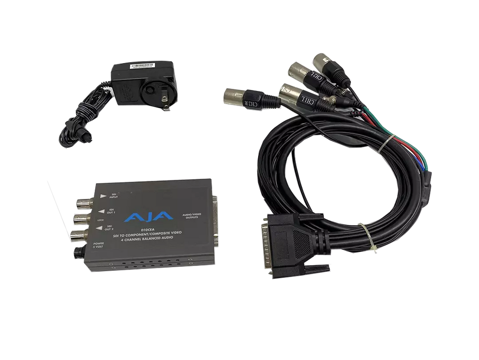 AJA D10CEA SDI to Analog Audio/Video Converter with Patch Cable