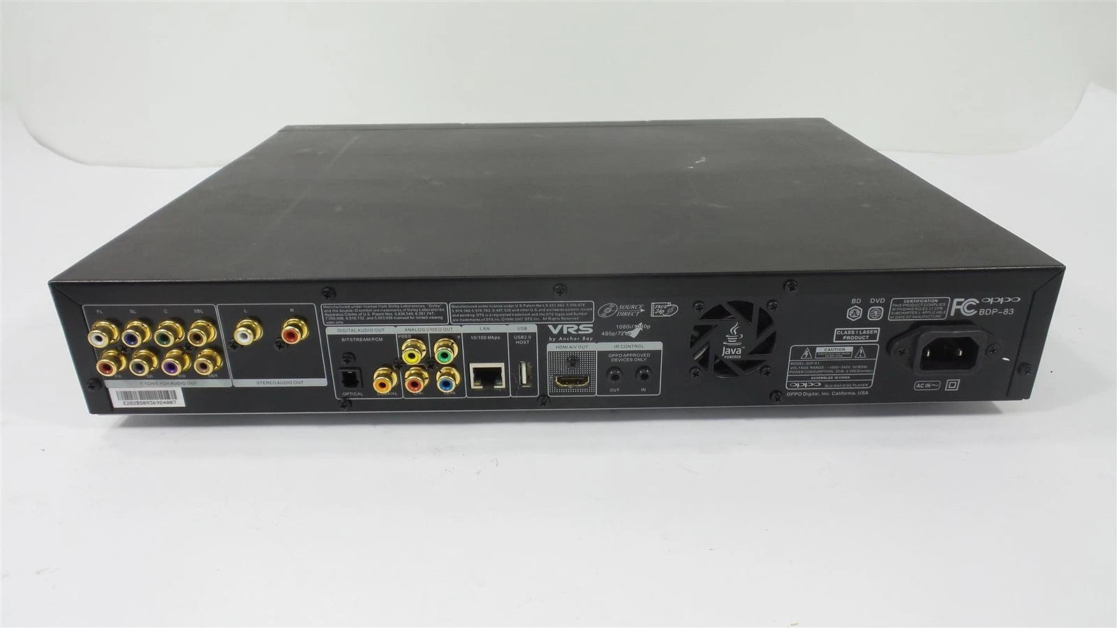 OPPO BDP-83 Blu-ray Disc Player - No Remote