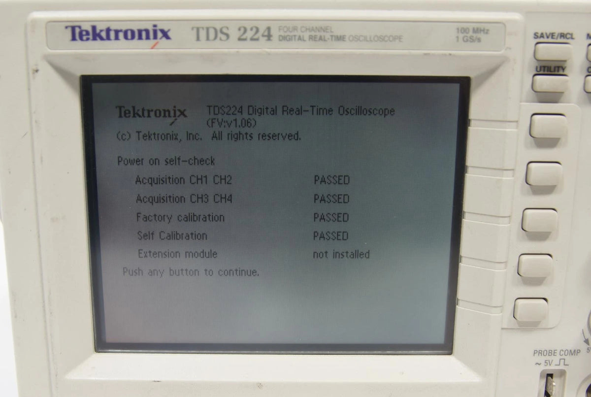 Tektronix TDS 224 4Ch Digital Real Time Oscilloscope 100MHz 1GS/s