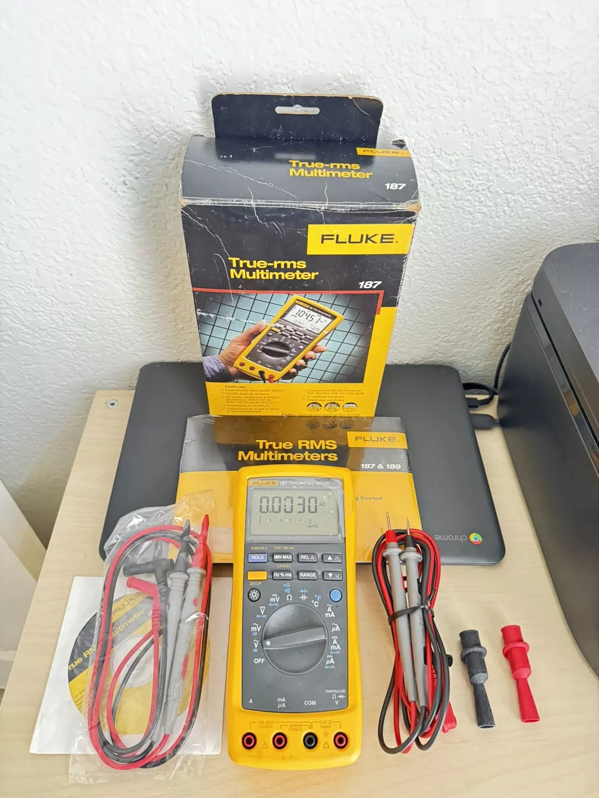 Fluke 187 True RMS Multi Meter with Leads & Calibration Certificate