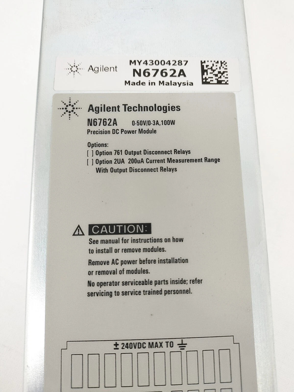 Agilent N6762A Power Module 50V 3A 100W