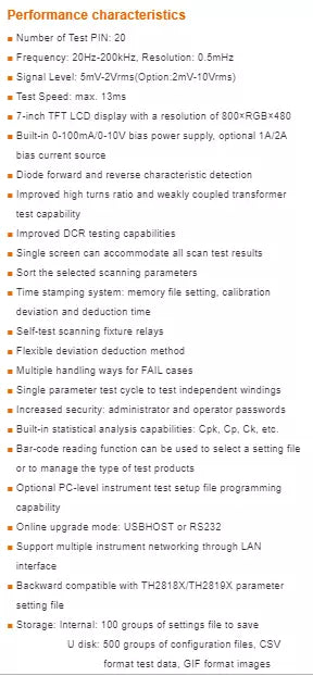 Tonghui TH2829AX Automatic Transformer Test System 24 PIN 200kHz 0.5mHz Tester - XG eqpt