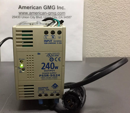 IDEC PS5R-SG24 AC-DC Power Supplier Input 100-240V 3.5A 240W Output w/Cables