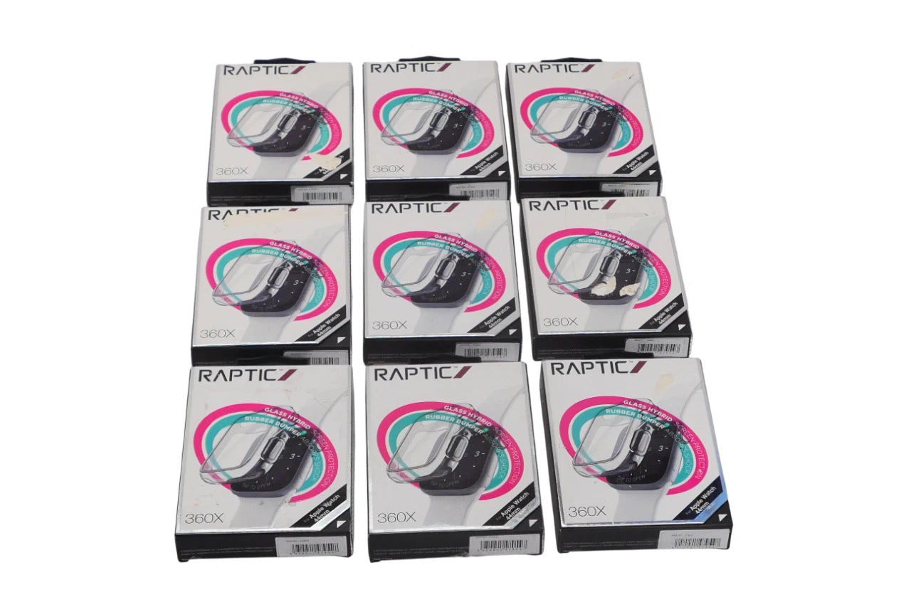 Lot Of 9 Doria Raptic 360x Screen Protector For Apple Watch 44mm - Clear