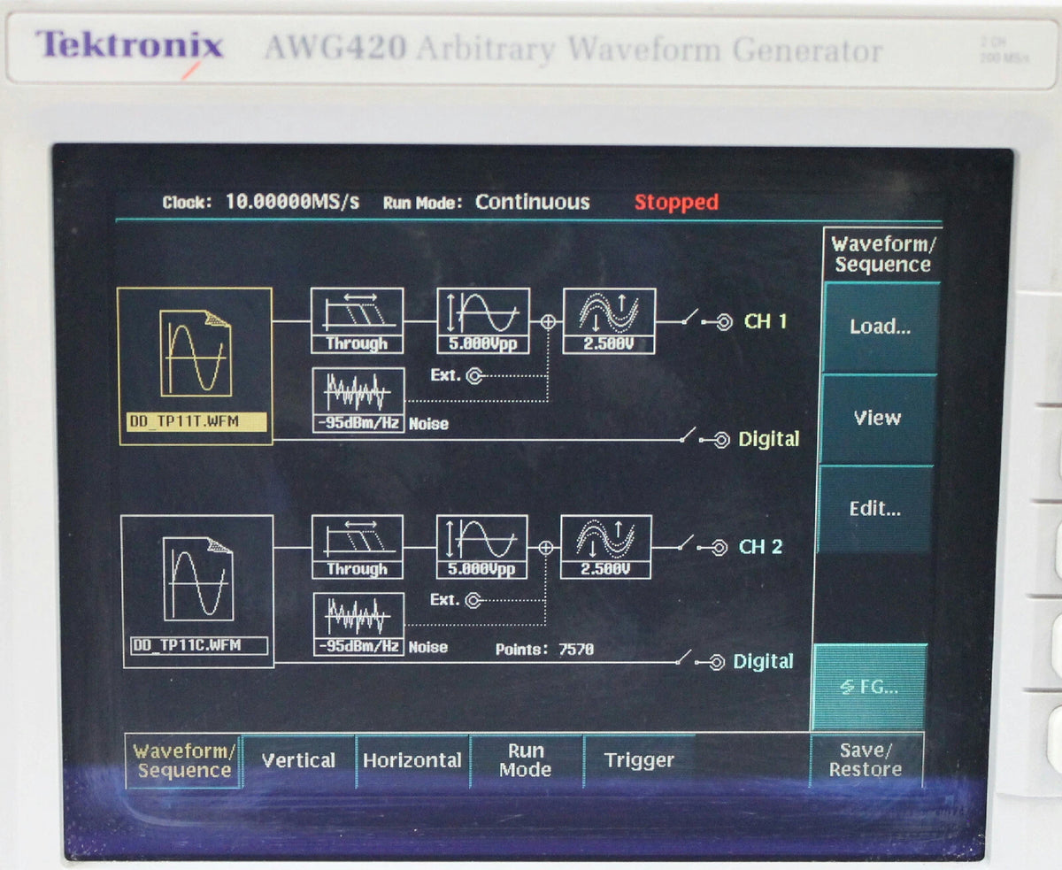 Tektronix AWG420 20 MS/s 16-Bit 2 Channel Arbitrary Waveform Generator