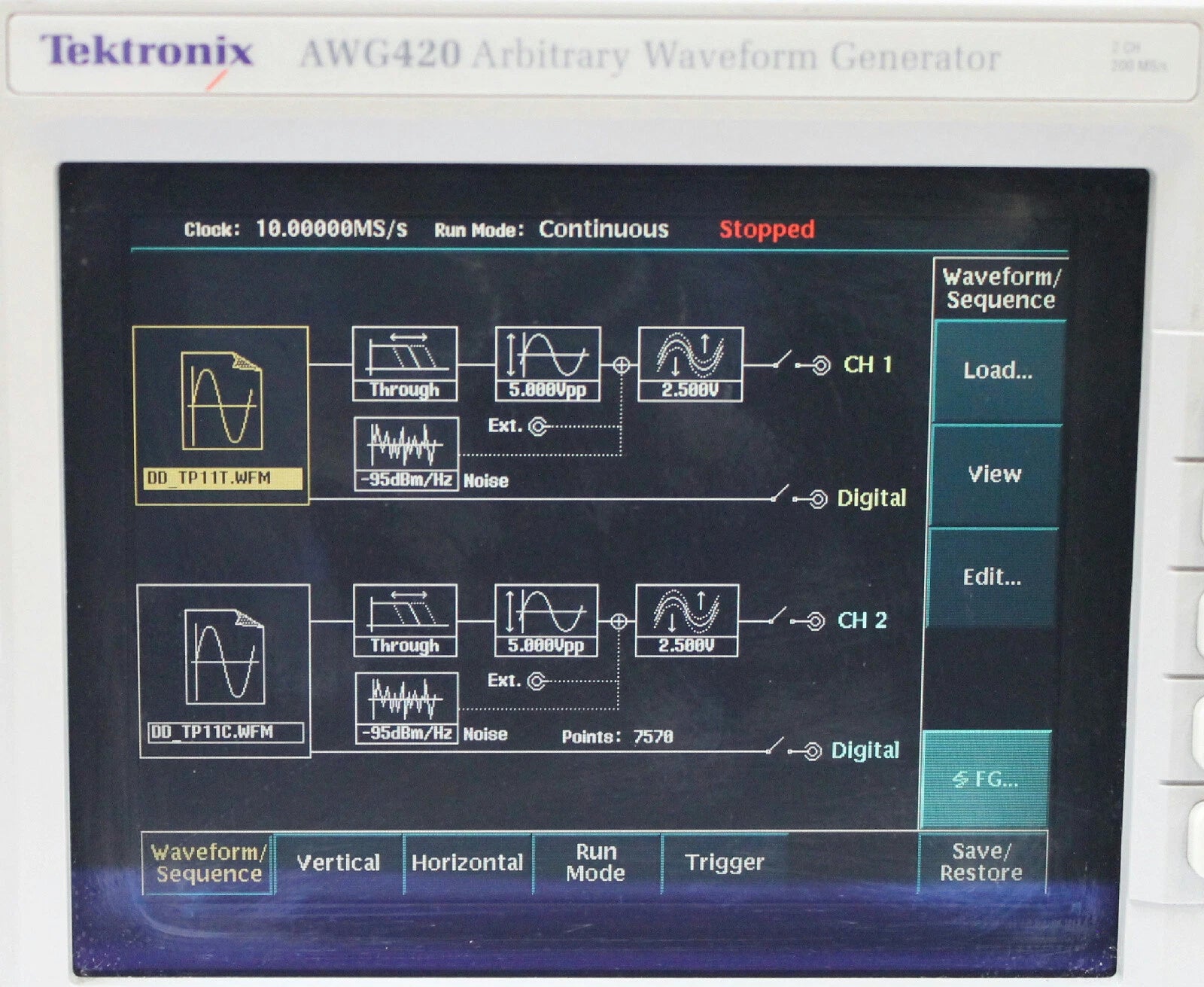 Tektronix AWG420 20 MS/s 16-Bit 2 Channel Arbitrary Waveform Generator