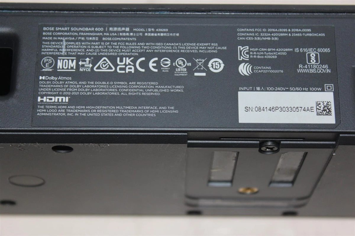 Bose Smart Soundbar 600 Home Theater Speaker 439269 - Black- Free Shipping.