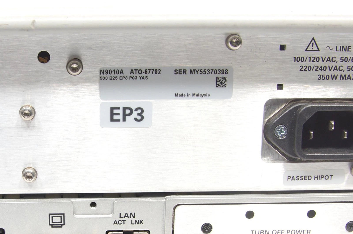 Agilent N9010A 3.6GHz EXA Signal Analyzer w Options 503 B25 EP3 P03 YAS 2FP