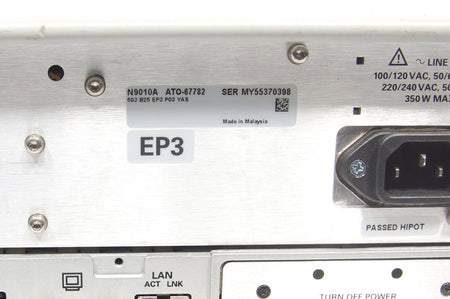 Agilent N9010A 3.6GHz EXA Signal Analyzer w Options 503 B25 EP3 P03 YAS 2FP