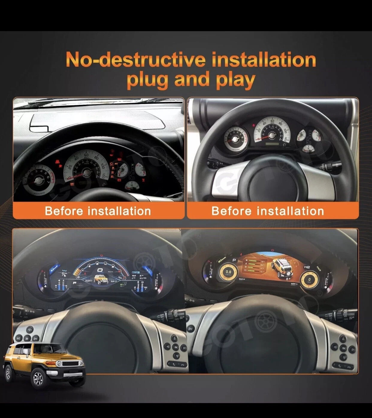 For Toyota FJ Cruiser 07-21 Digital LCD Instrument Cluster Speedometer Dashboard