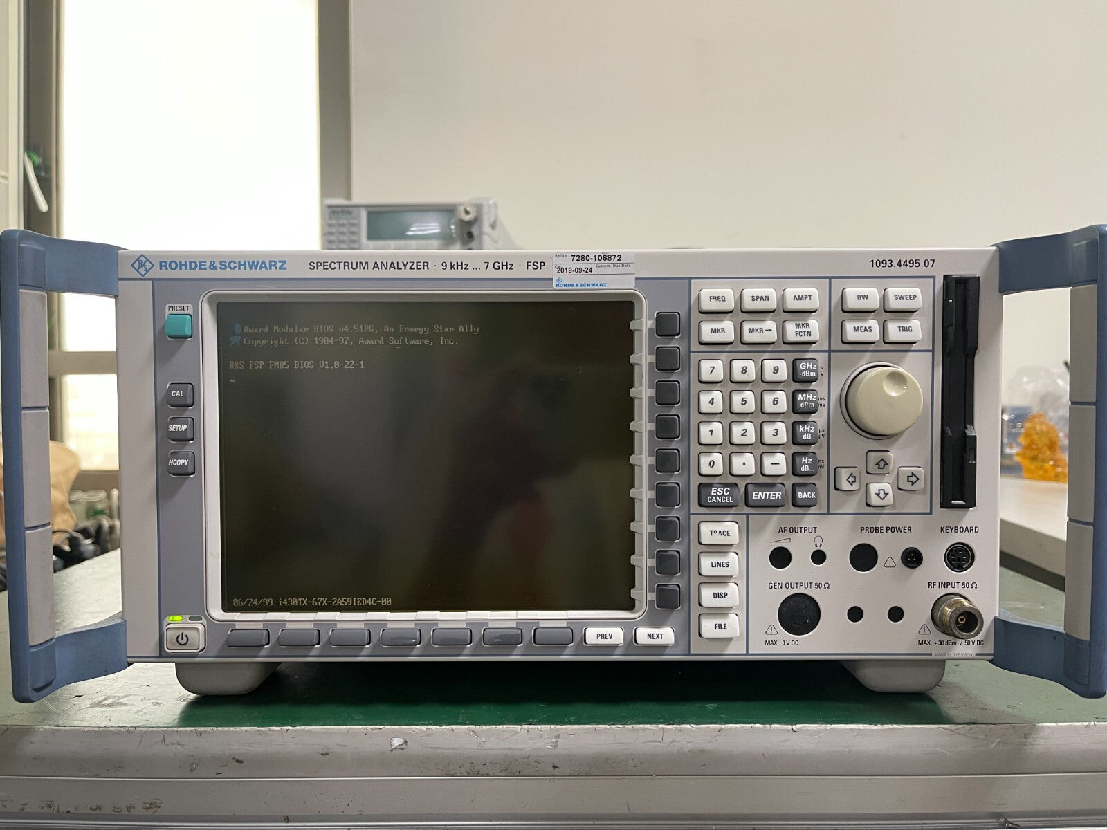 Rohde & Schwarz FSP7 Spectrum Analyzer 9 kHz - 7 GHz _ 8858 - XG eqpt