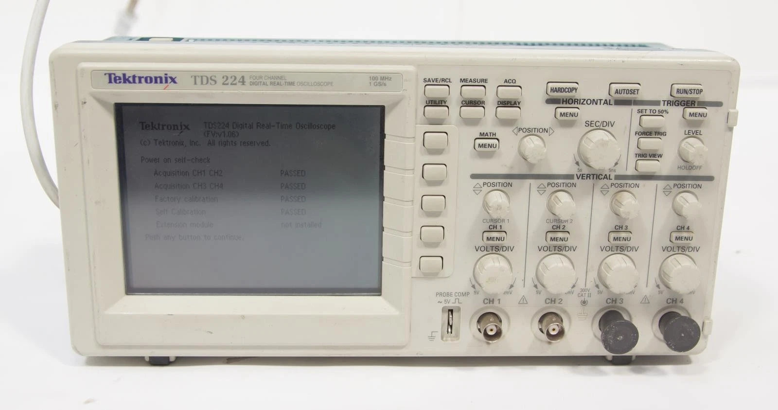 Tektronix TDS 224 4Ch Digital Real Time Oscilloscope 100MHz 1GS/s