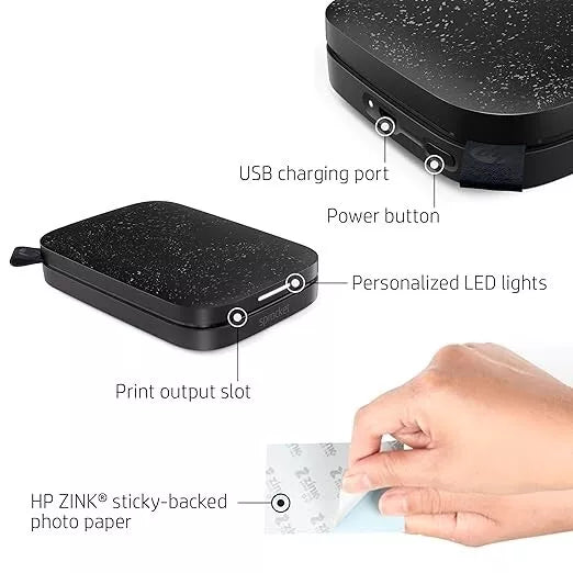 HP Sprocket Portable Printer 2x3 Zink Paper Photo Printer