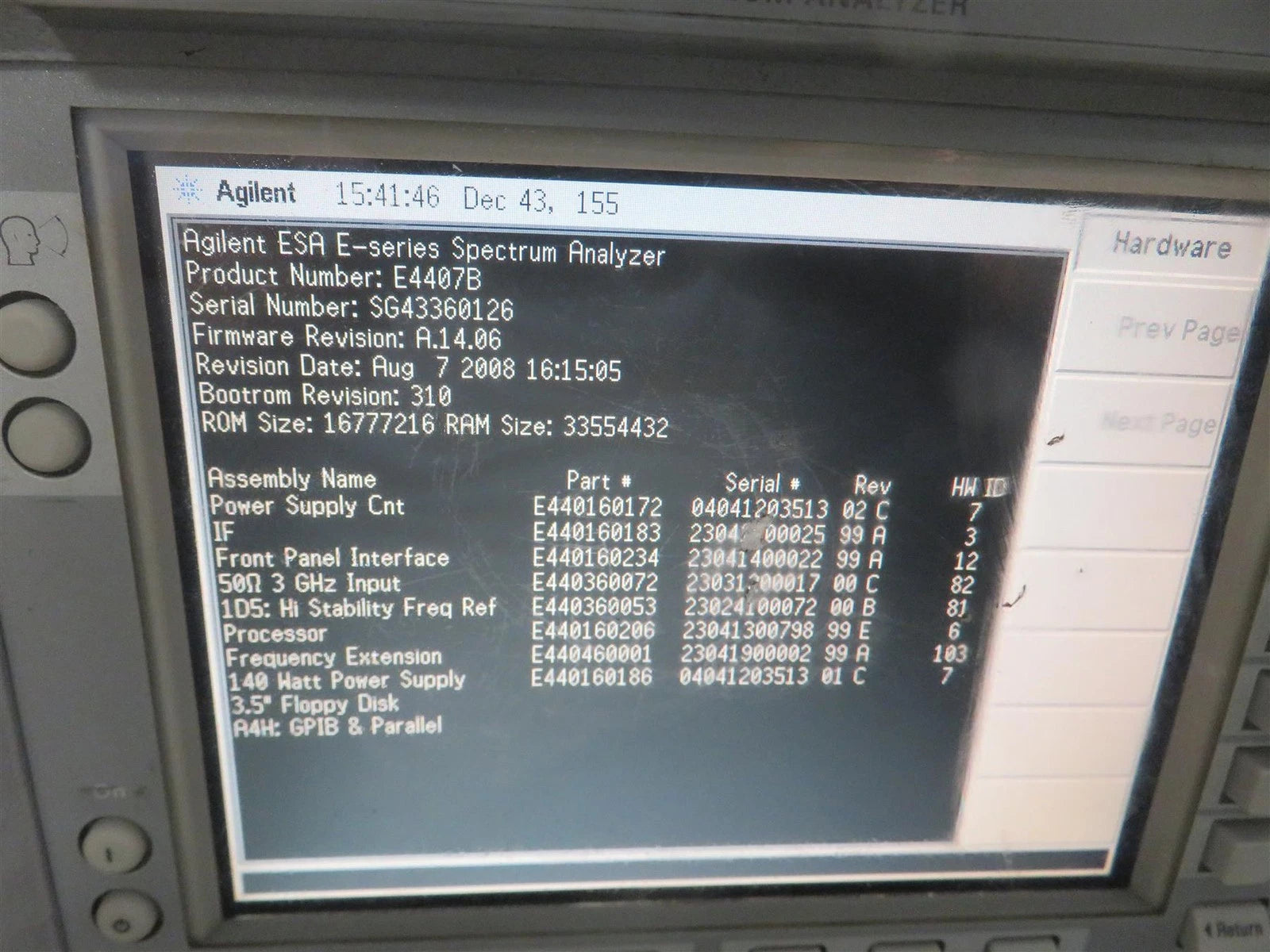 Agilent E4407B ESA-E Spectrum Analyzer 100Hz - 26.5 GHz - Free Shipping