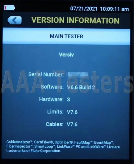 Fluke Networks Versiv Modular Mainframe TFS - XG eqpt