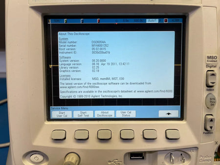 Agilent Keysight DSO6054A Oscilloscope 4-Channels 500MHz MSO/mem8M/E00