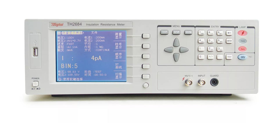 Tonghui TH2684A Resistance Tester 10kΩ to 100TΩ 10V – 1kV Dual-Output