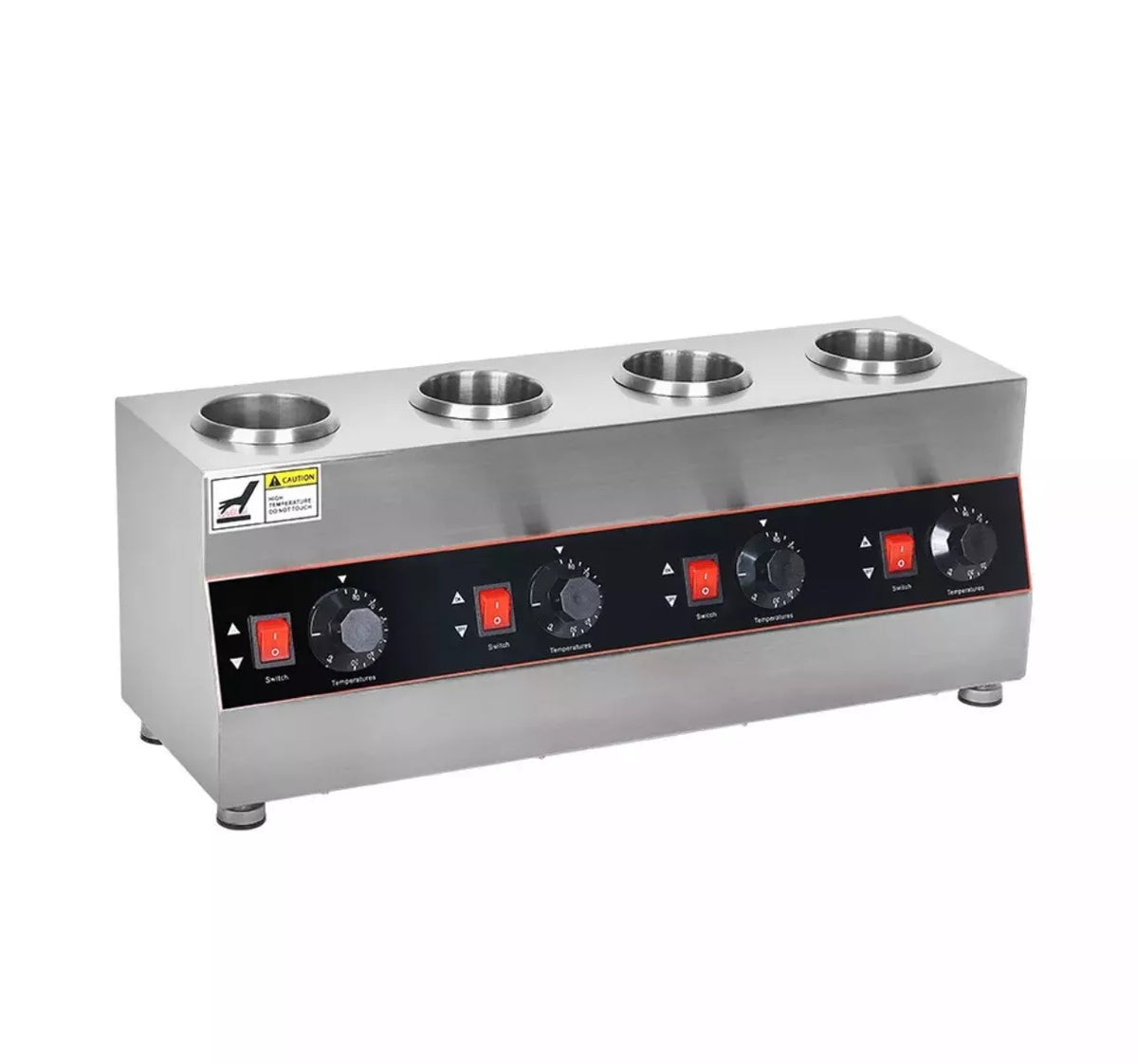 Commercial 4 Bottles Electric Sauce Warmer Machine Hot Chocolate Warming 640W L