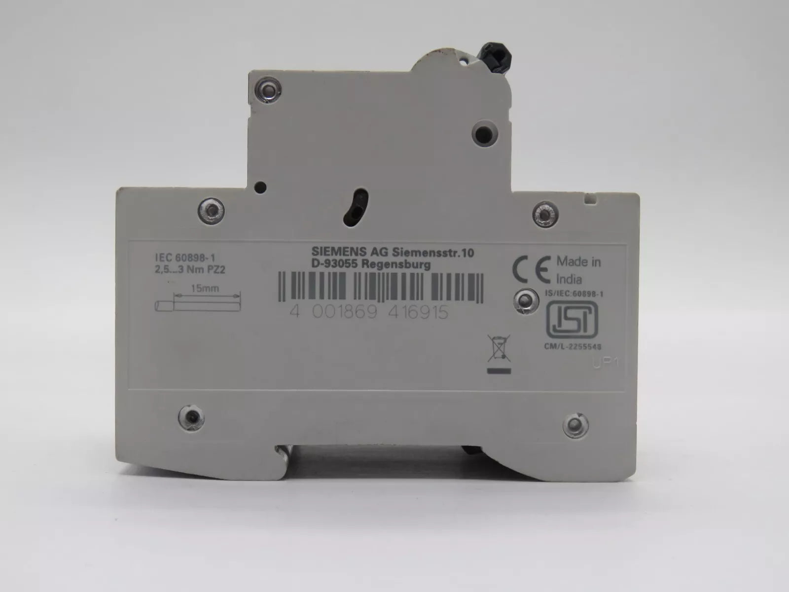 SIEMENS 5SL63107RC MCB Circuit Breaker 3A 3 Pole 7.5 kA, C-Curve