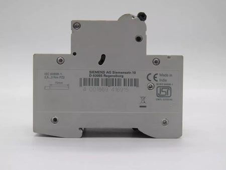 SIEMENS 5SL63107RC MCB Circuit Breaker 3A 3 Pole 7.5 kA, C-Curve