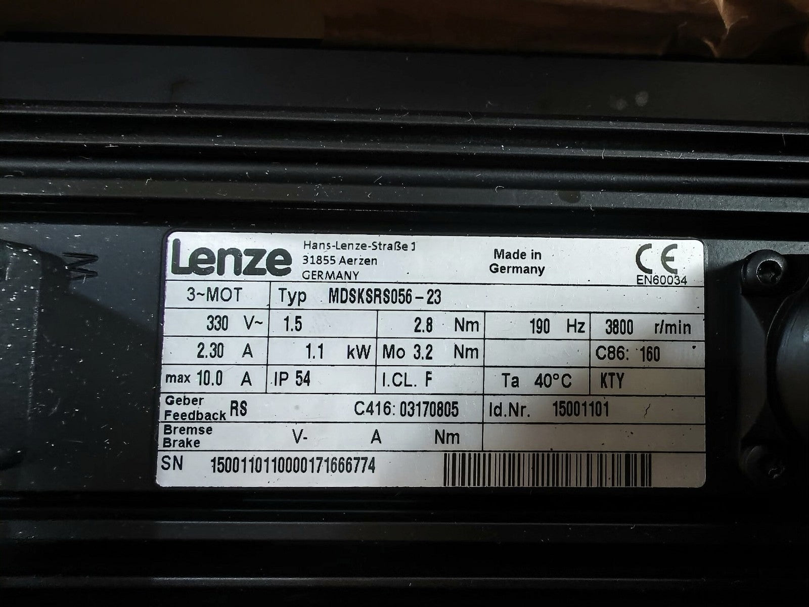 Lenze MDSKSRS056-23 Servo Motor Inverter