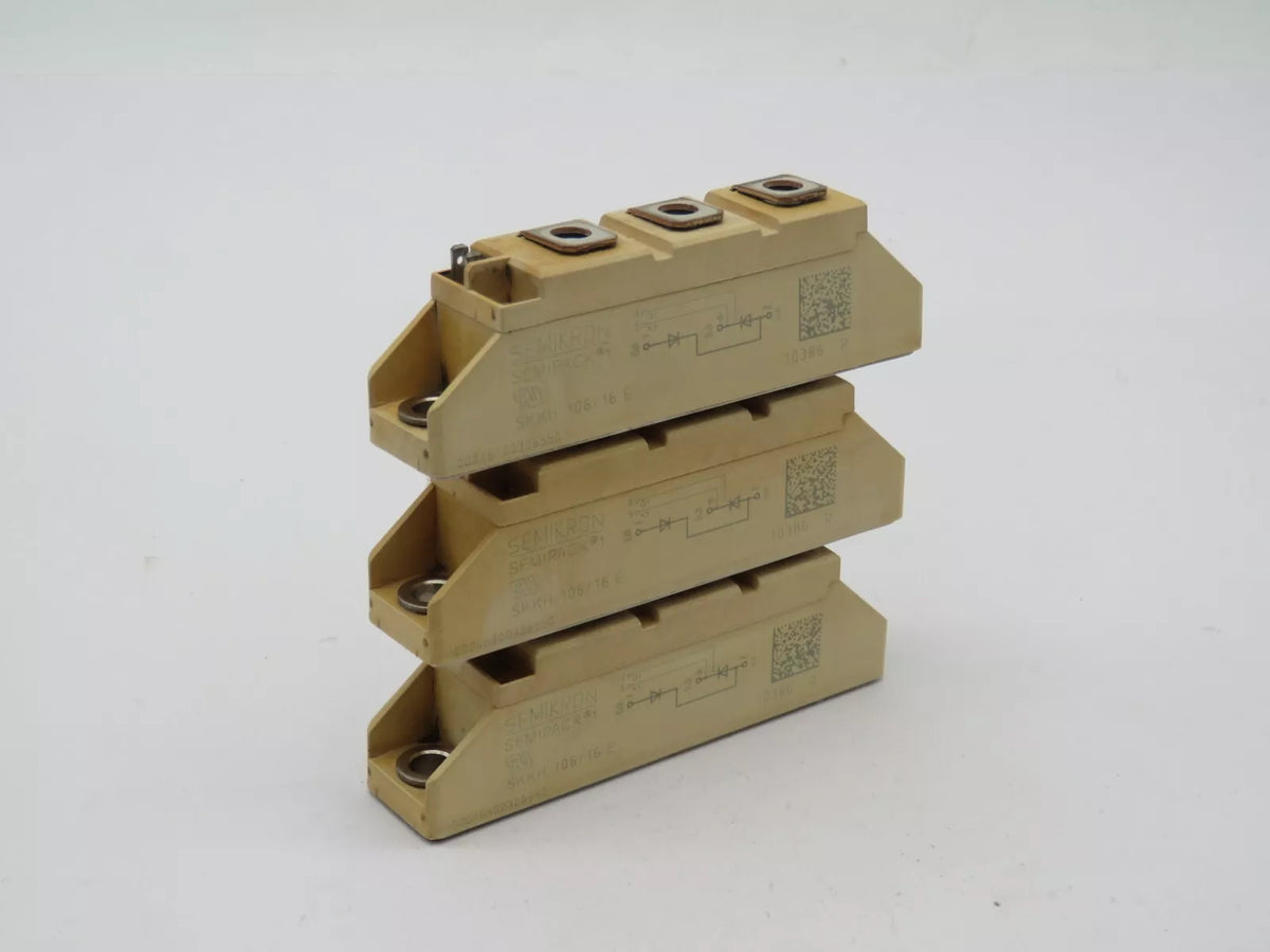 Set of 3 Semikron SKKH106/16E Thyristor Module 106A 1.6KV A 47