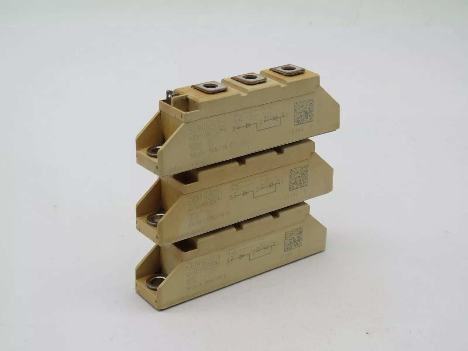Set of 3 Semikron SKKH106/16E Thyristor Module 106A 1.6KV A 47
