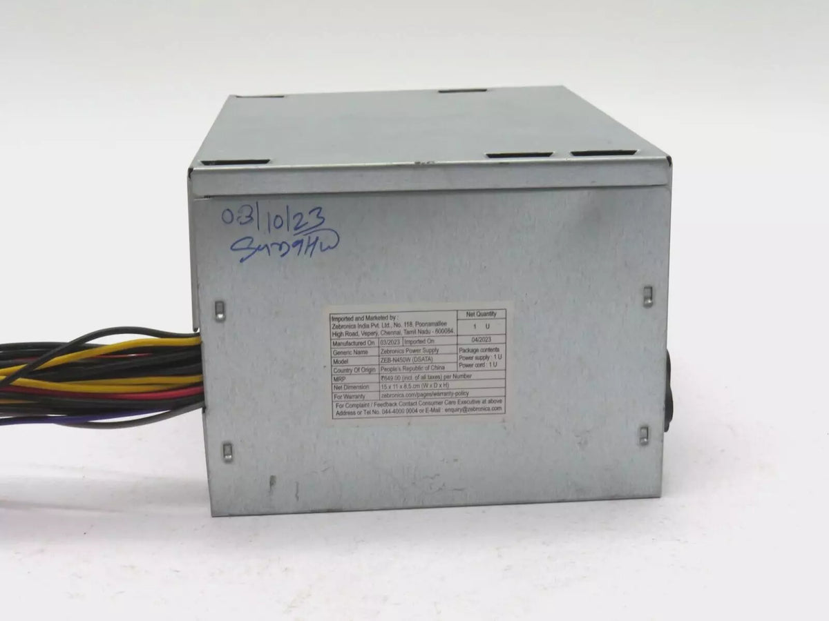 Zebronics ZEB-N450W (DSATA) Desktop Power Supply Economy Series 20+4 Pin 230 V