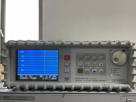 Promax Prolink-4C Digital TV and sat level meter with PS adpater, hand bag