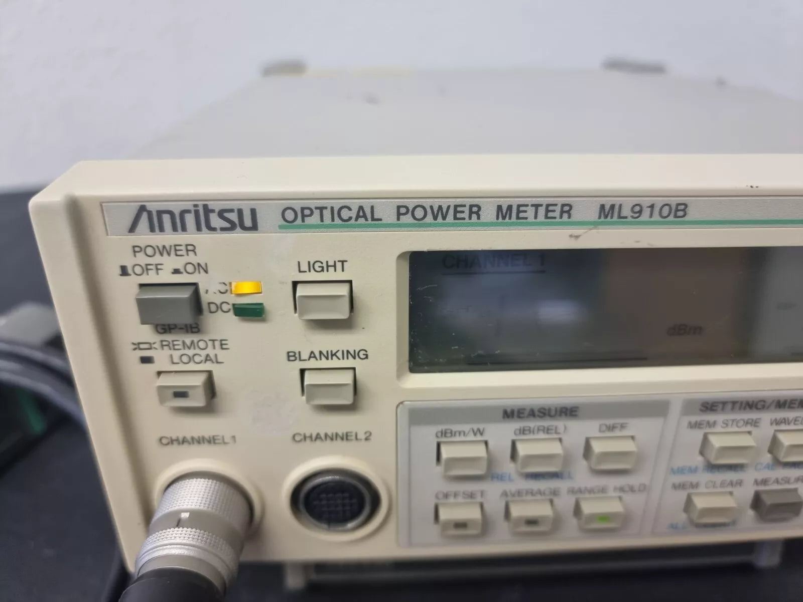 Anritsu ML910B Optical Power Meter with MA9302A Sensor Sold As-Is