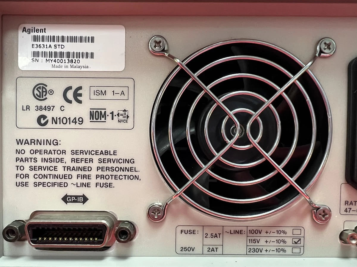 Agilent/Keysight E3631A 80W Triple Output Power Supply, 6V, 5A & ±25V, 17025 CAL