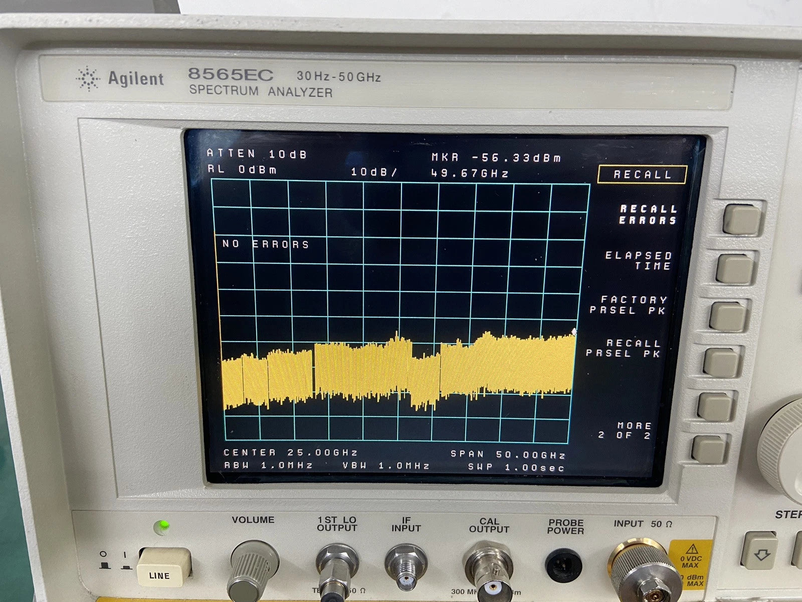 HP Agilent 8565EC Spectrum Analyzer with Nist Calibration Options 6.7, 8 Available 20Hz-50 GHz