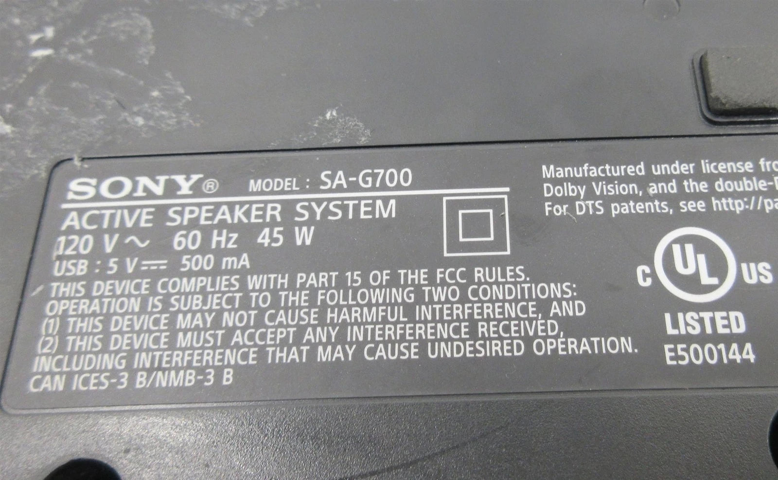Sony SA-G700 - Soundbar only - Free Shipping