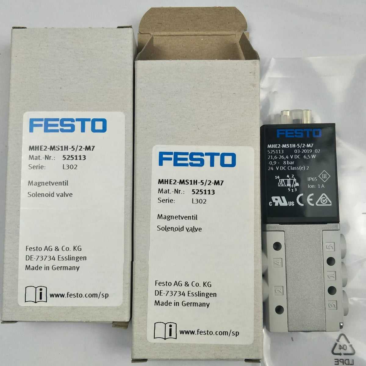 1PC New Festo MHE2-MS1H-5/2-M7 525113 Solenoid Valve