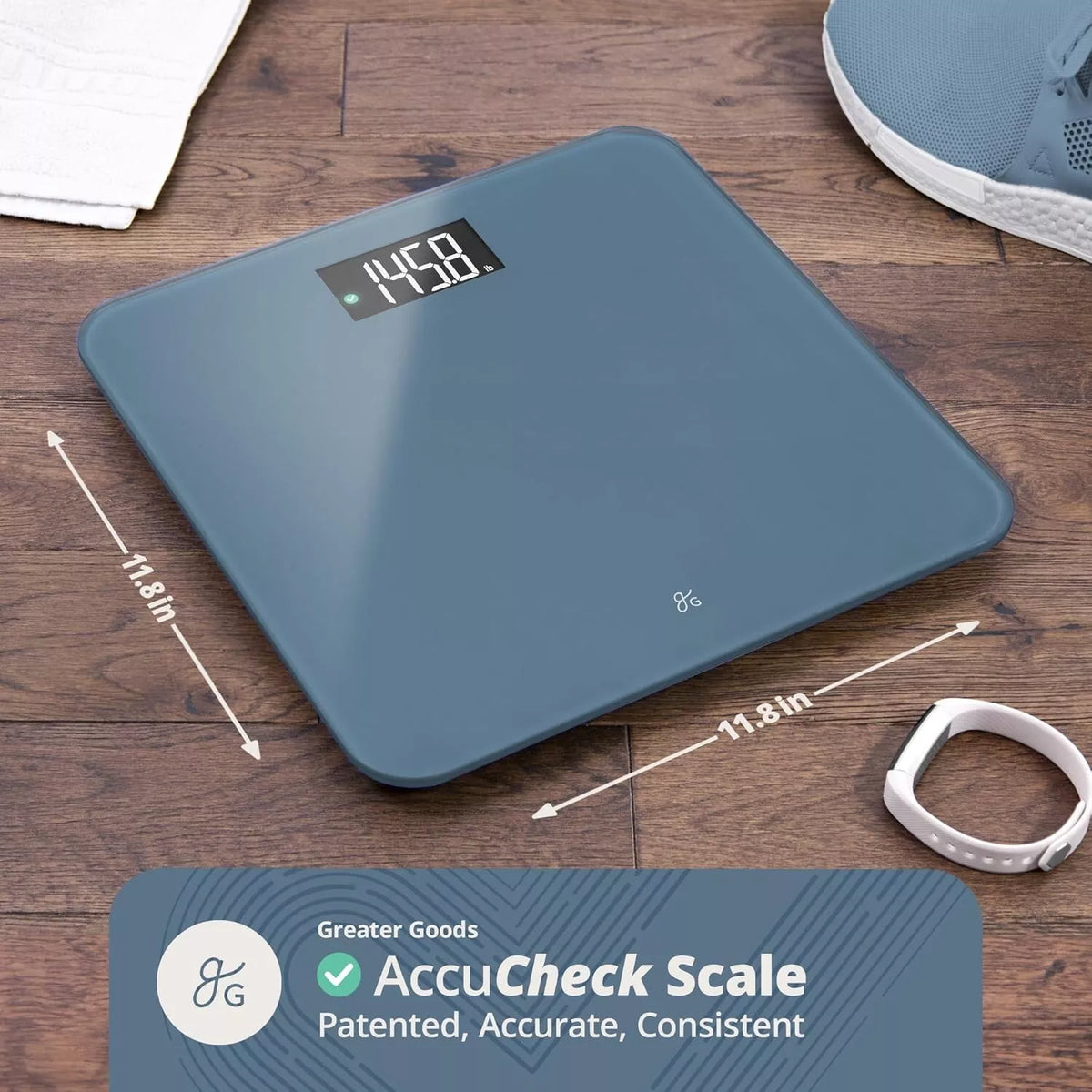 Digital AccuCheck Bathroom Scale 400lbs Capacity with Batteries