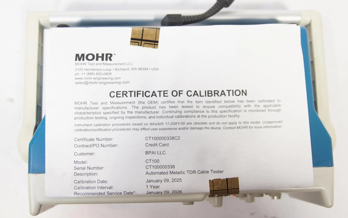 MOHR CT-100B Automatic Metallic TDR Cable Tester CT100 CALIBRATED