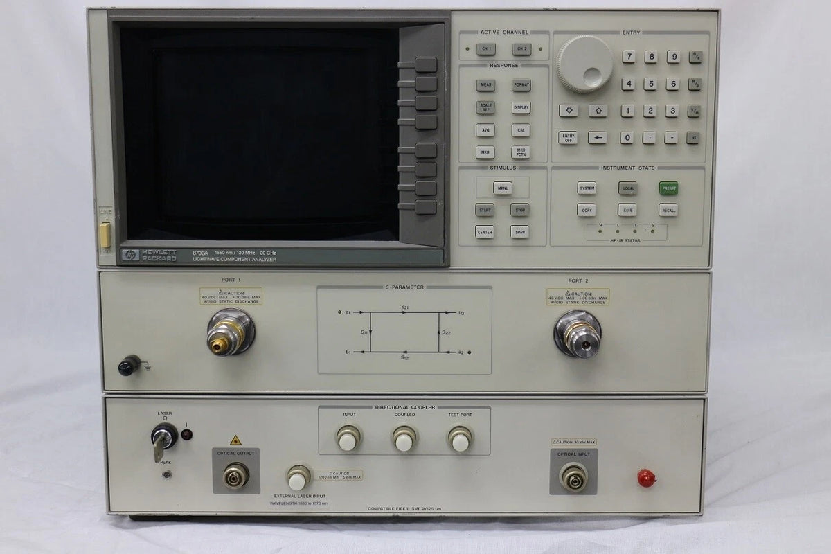 HP 8703A 130M-20GHz 1550nm Lightwave Component Analyzer