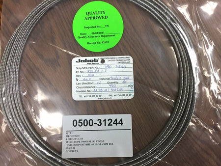 Jakob Stainless 20113-0480 Endless Loop Wire Rope 4mm Dia x 5900mm L