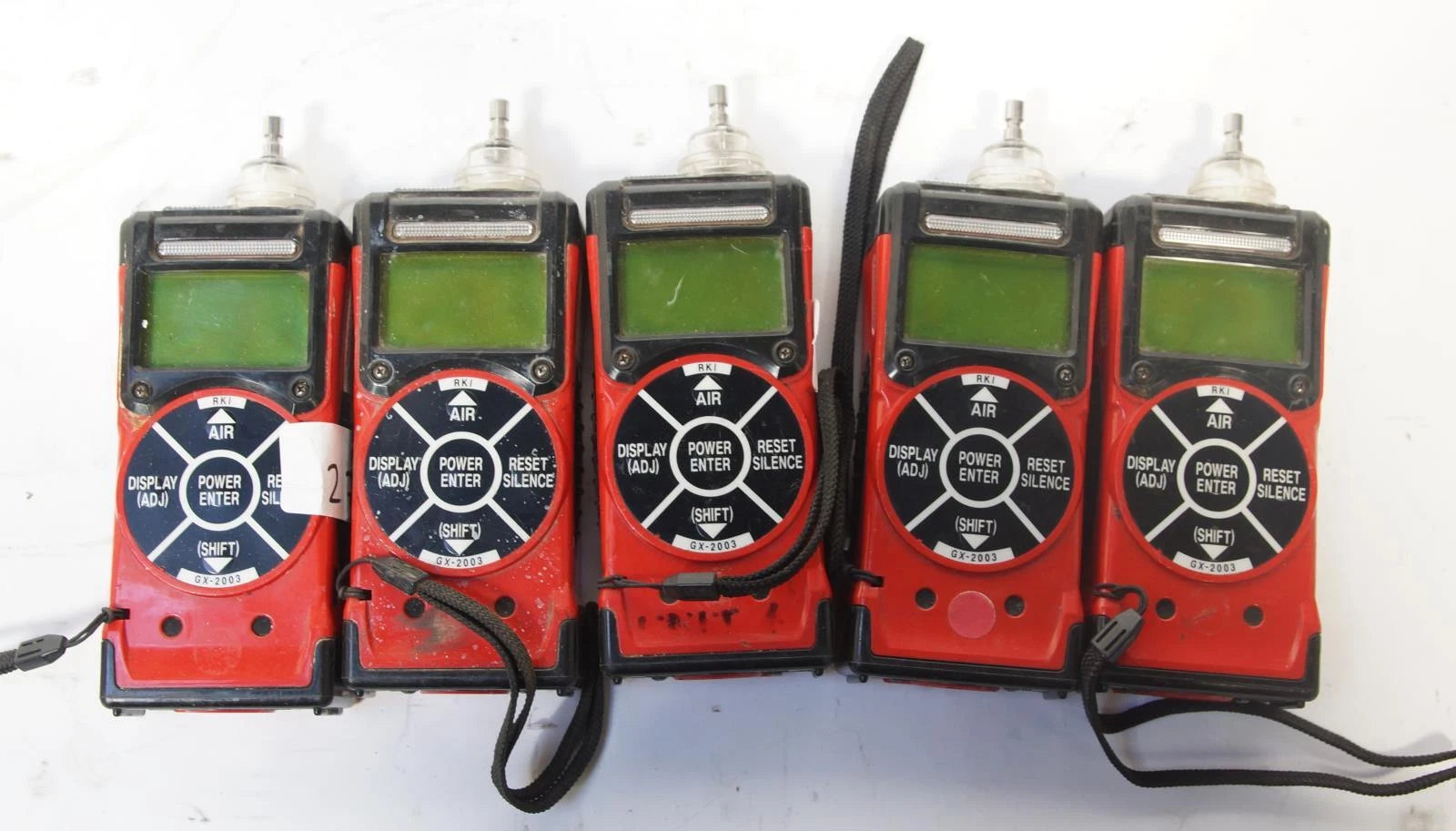 Lot of 5 RKI Instruments GX-2003 Portable Gas Detector Monitors