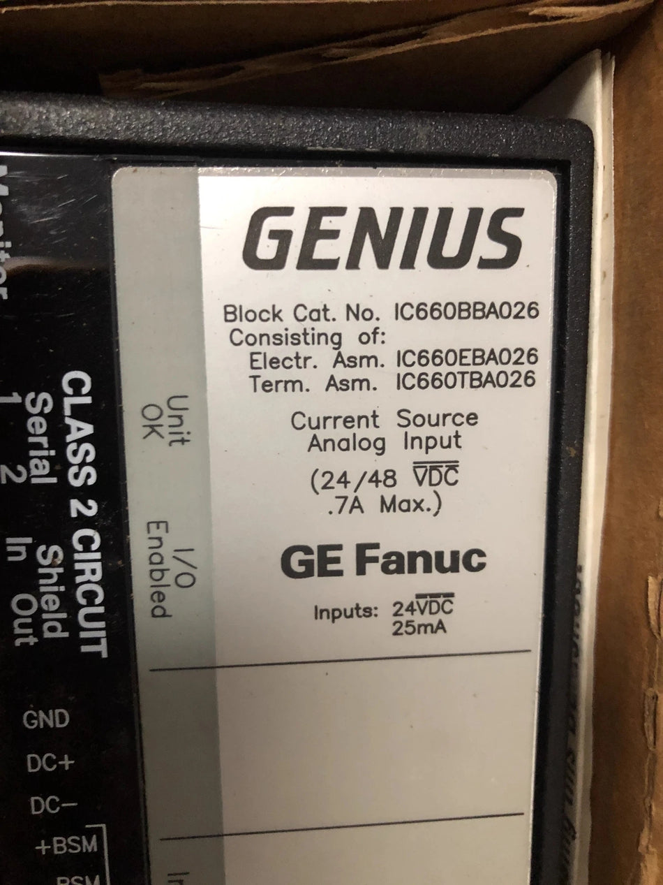 GE FANUC IC660BBA026/IC660EBA026/IC660TBA026 - Product Details
