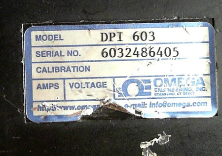 Omega DPI 603 6032486405 Portable Pressure Calibrator