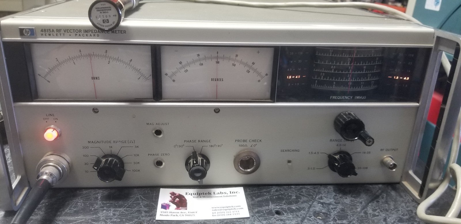 Vector Impedance Measurements to 108MHz