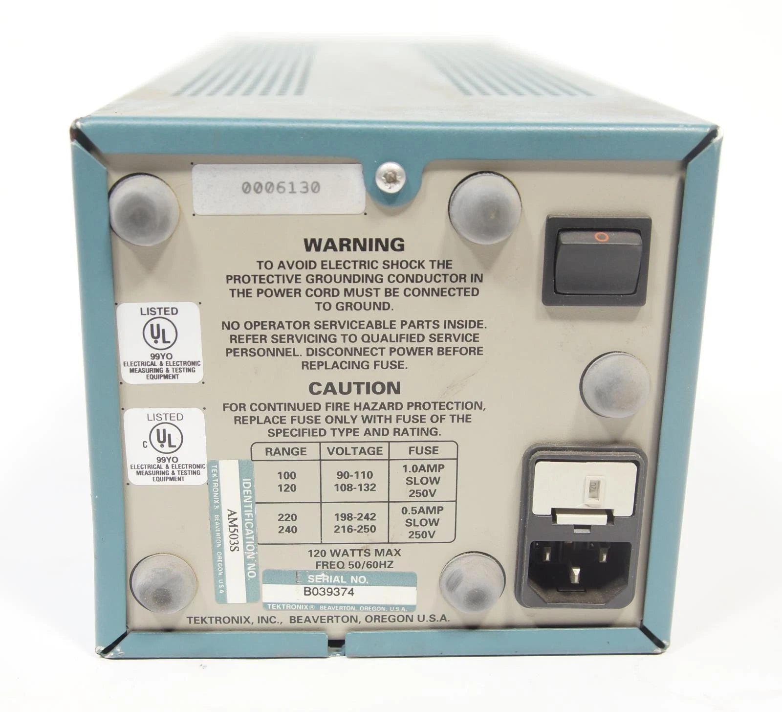 Tektronix AM503S Power Module Mainframe with AM 503B Current Probe Amplifier