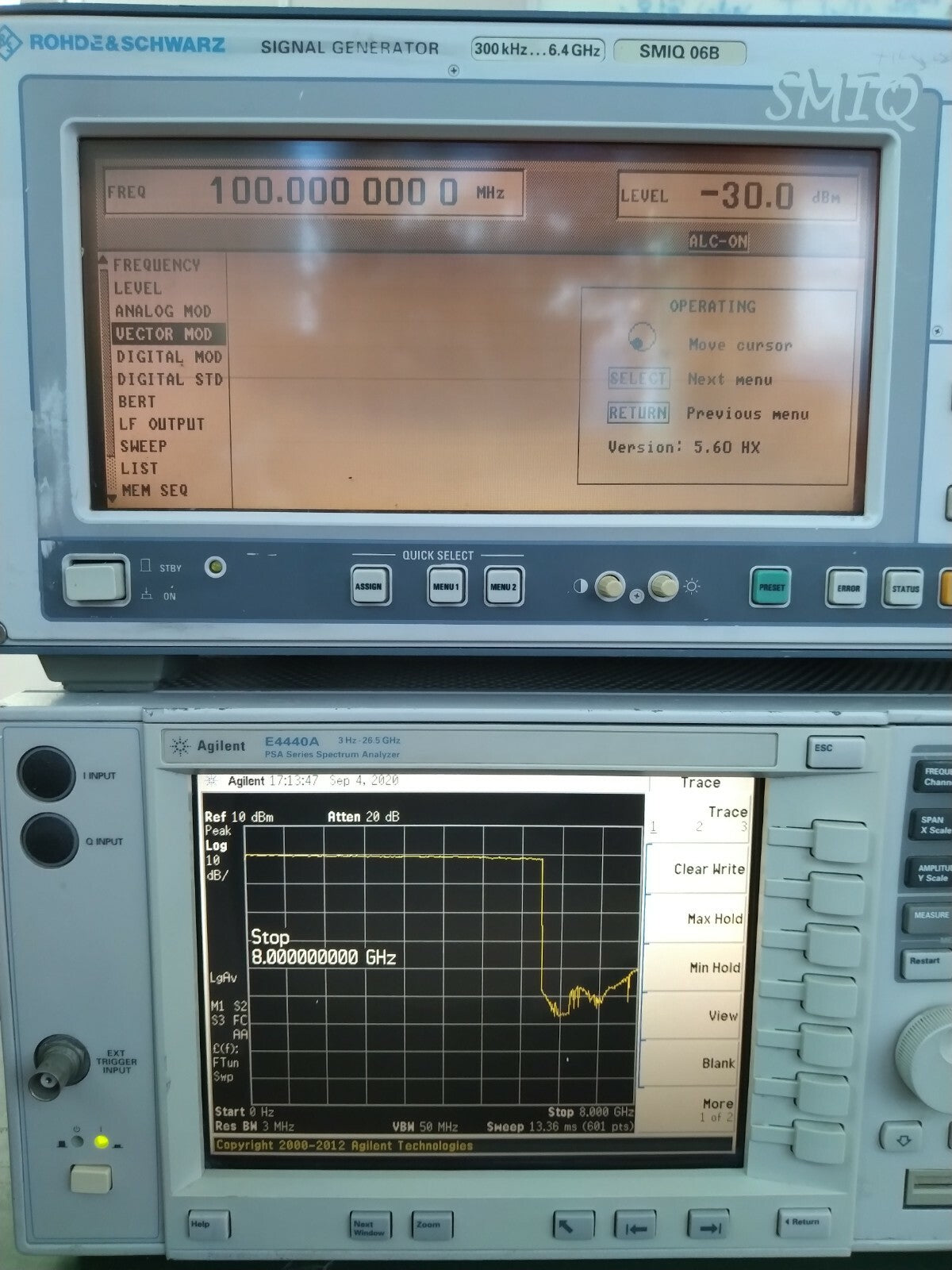 Rohde &amp; Schwarz SMIQ06B Vector Signal Generator 300 kHz to 6.4 GHz w/ BER _ 8542