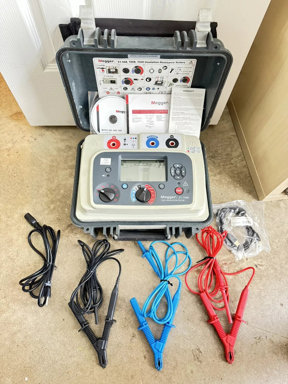 MEGGEE S1-1568 15KV Insulation Resistance Tester w/ Leads