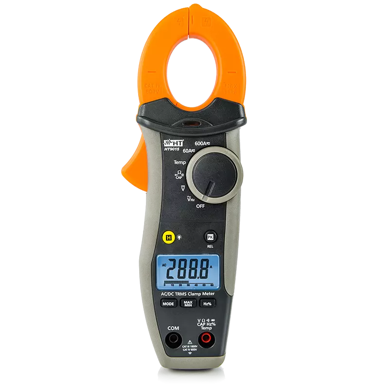 HT Instruments HT9015 AC/DC TRMS 600A CAT IV Clamp Meter with Temperature