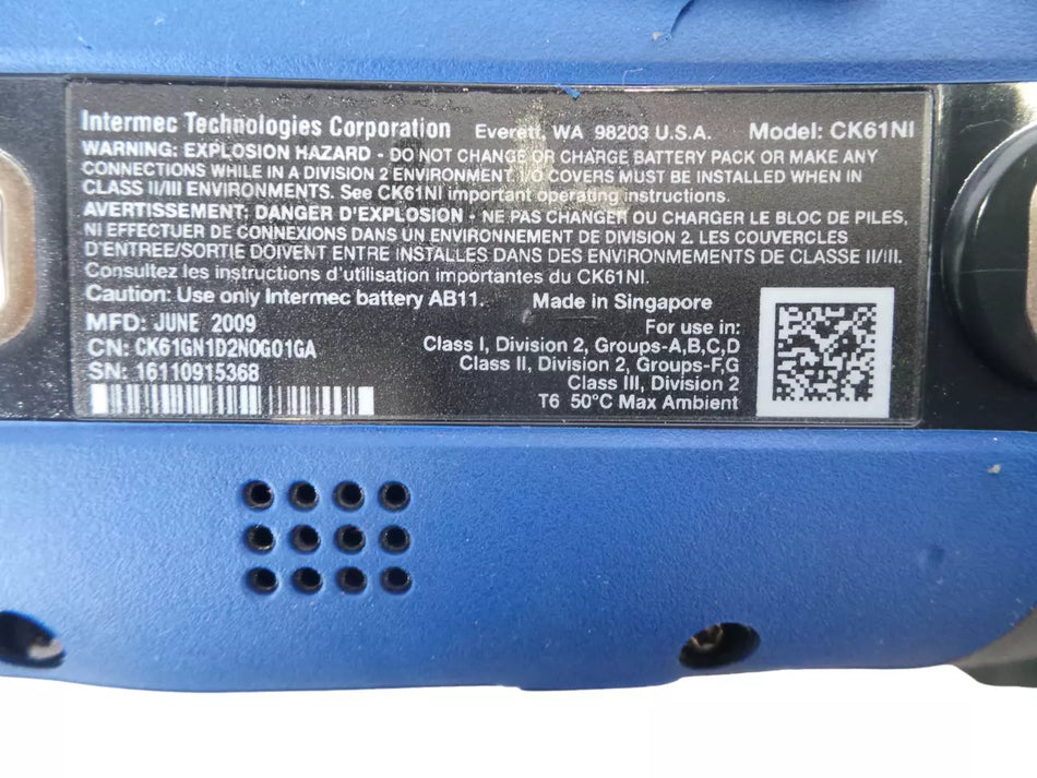 Lot of 2 Intermec CK61NI Handheld Computer Barcode Scanner